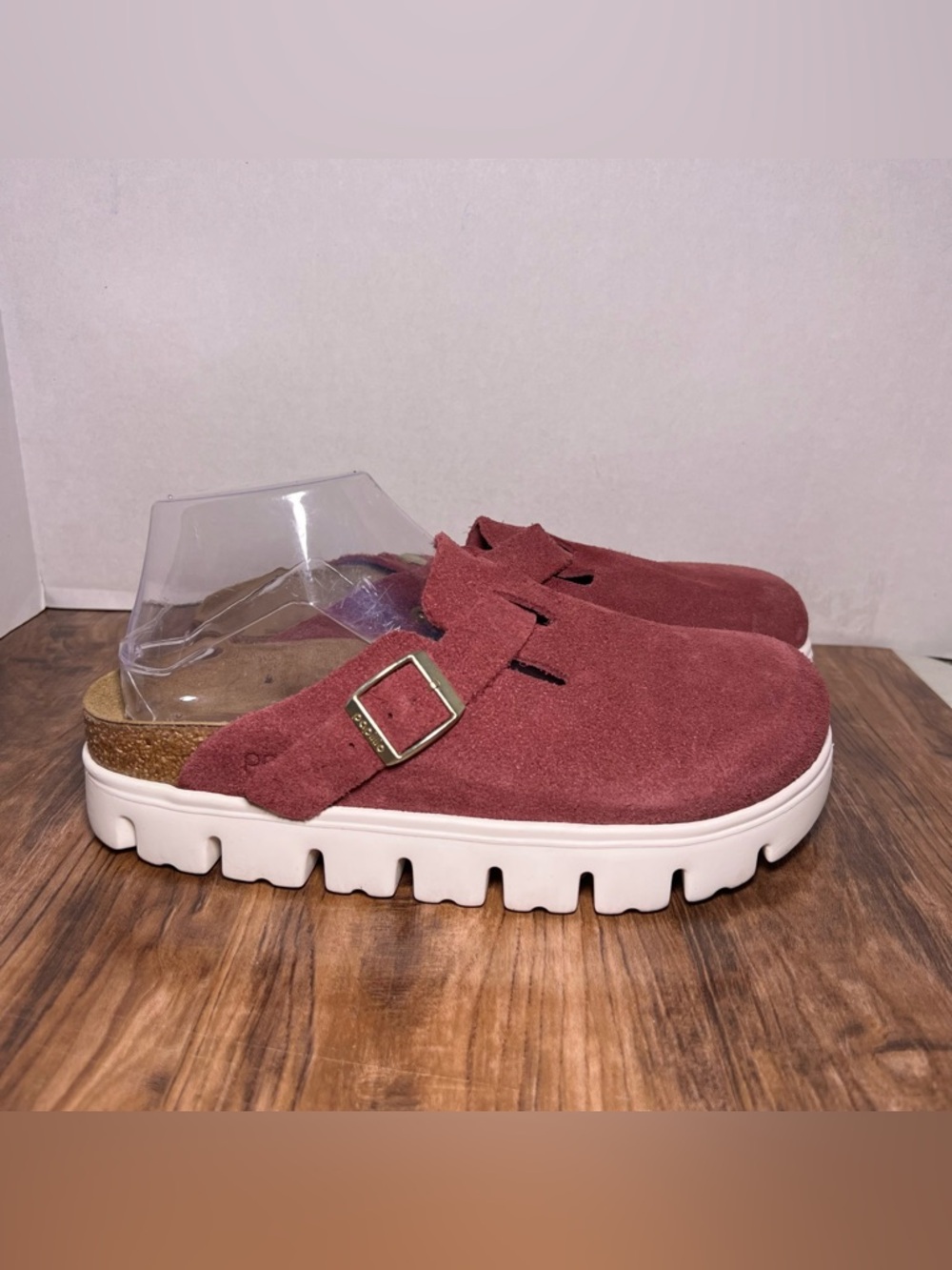 Birkenstock Boston Chunky Suede Leather (Berry Crush) Women's 39 /8